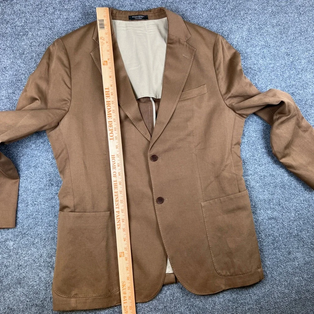 Banana Republic Jacket Mens 46L Brown Manifattura Emmetex Unstructured Linen